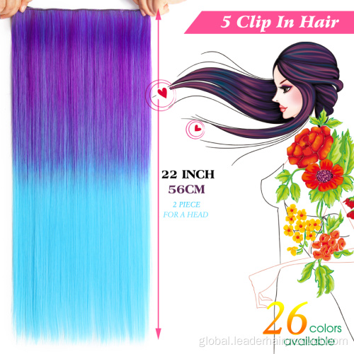 One Hairpiece Hair Extension Colorful Curly 5-Clips In 20Inches Long Hair Extensions Supplier